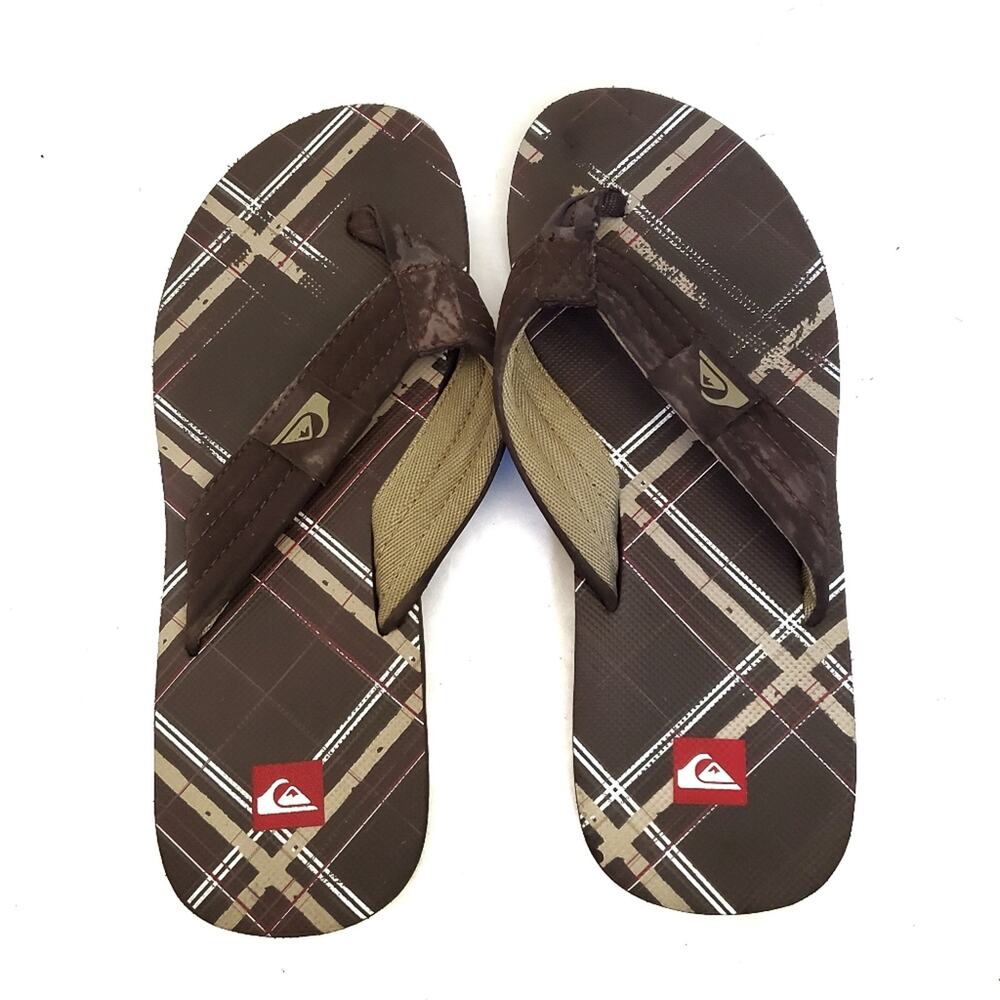Quiksilver | Plaid Stripe Thong Flip Flop Sandals